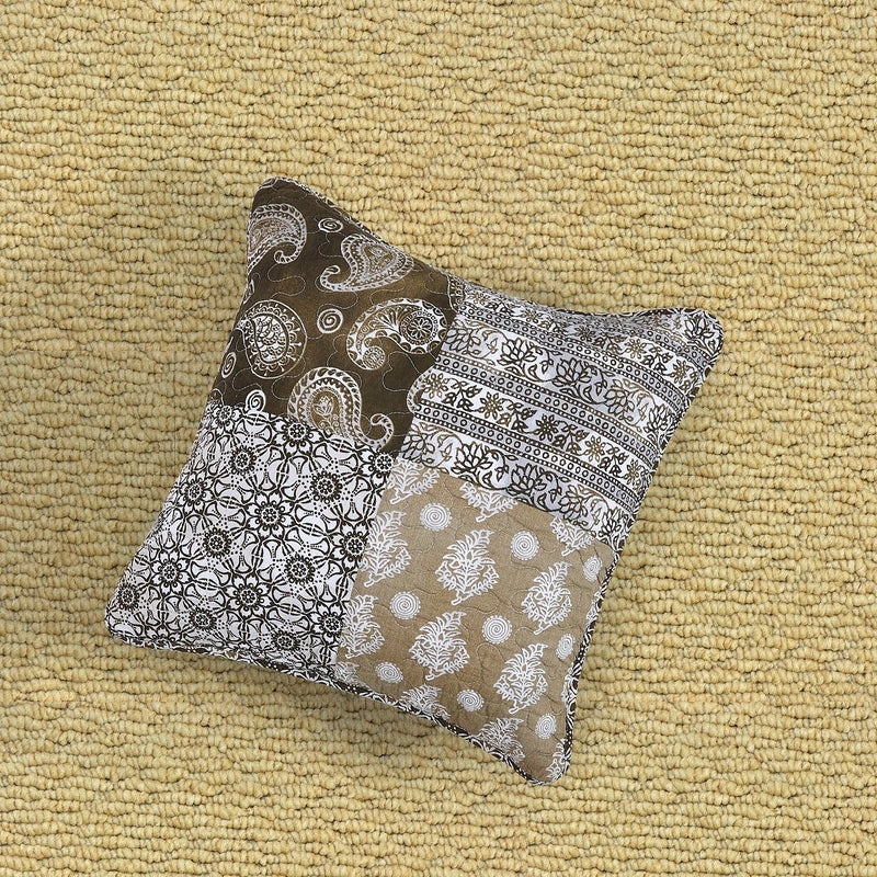 DaDa Bedding Set of 2 Bohemian Patchwork Moroccan Paisley Dreams Throw Pillow Covers, 18" (JHW885) - DaDa Bedding Collection