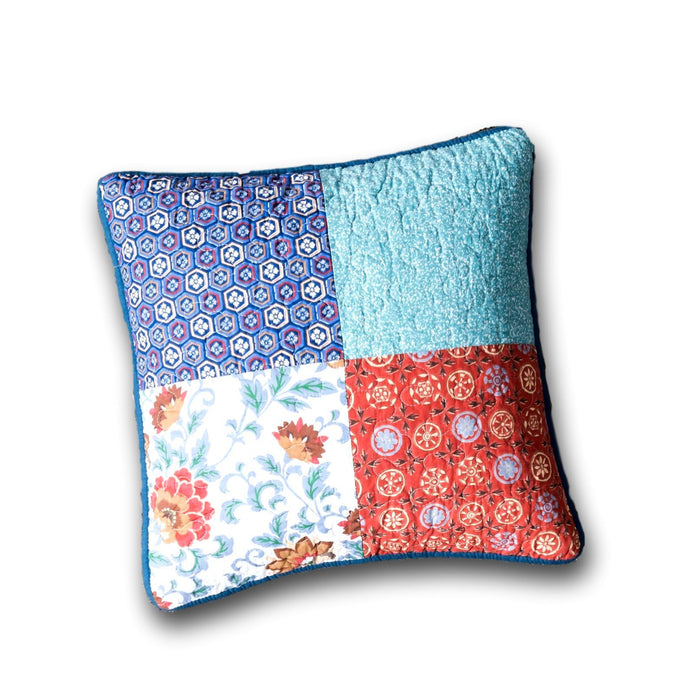 DaDa Bedding Set of 2-Pieces Bohemian Vibes Patchwork Floral Throw Pillow Covers, 18" x 18" (JHW878) - DaDa Bedding Collection
