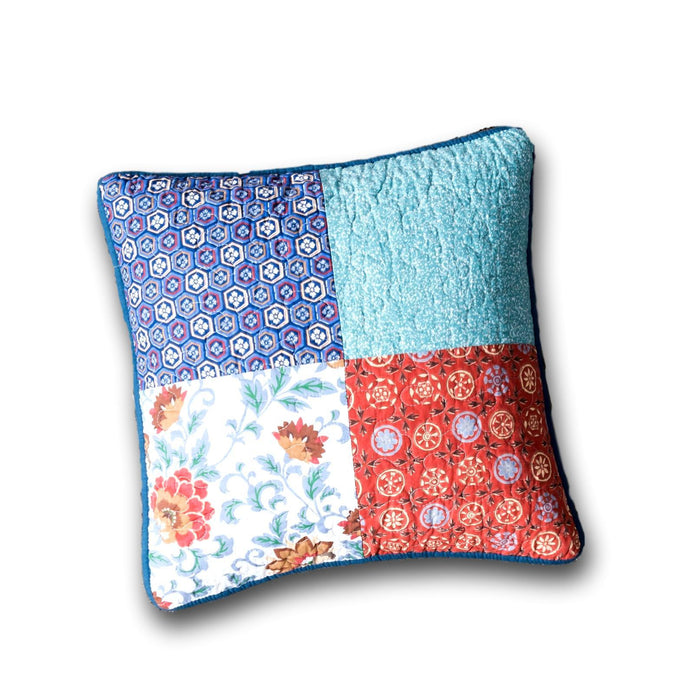 CUSHION COVER - DaDa Bedding Set of 2 Bohemian Vibes Patchwork Floral Throw Pillow Covers, 18" (JHW878) - DaDa Bedding Collection