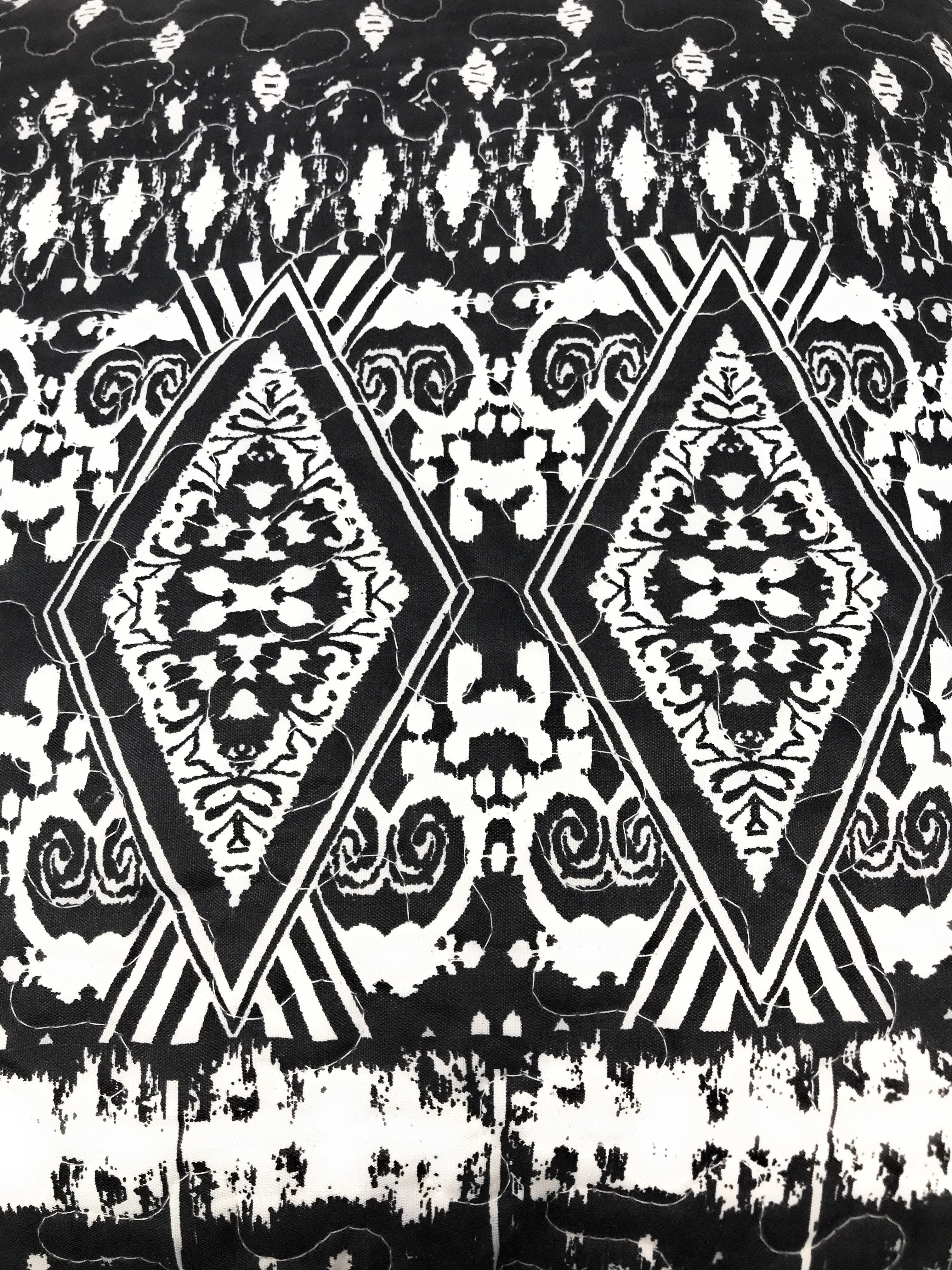 DaDa Bedding Aztec Black & White Diamonds Throw Pillow Covers - 18" x 18" 2-Pack (C14800-1-CC) - DaDa Bedding Collection