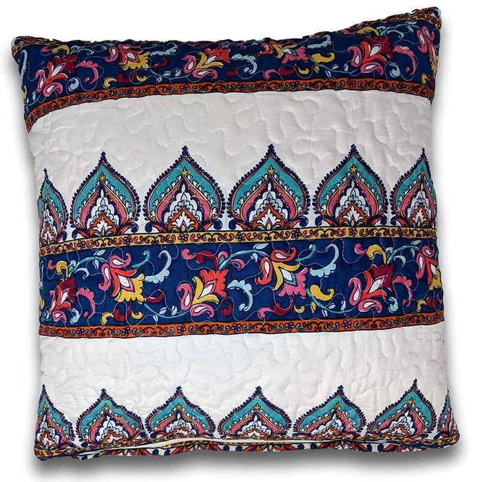 DaDa Bedding Set of 2-Pieces Bohemian Earthy Floral Meadow Throw Pillow Covers - 18" x 18" (160553-9) - DaDa Bedding Collection