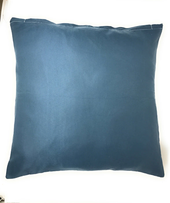DaDa Bedding Set of Two Boho Elegant Blue Lapis Throw Pillow Covers, 18", 2-PCS (14932-3) - DaDa Bedding Collection