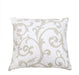 DaDa Bedding Set of Two White Couture Freesia Vineyard Cushion Covers, 18", 2-PCS (HS-7860-CC) - DaDa Bedding Collection