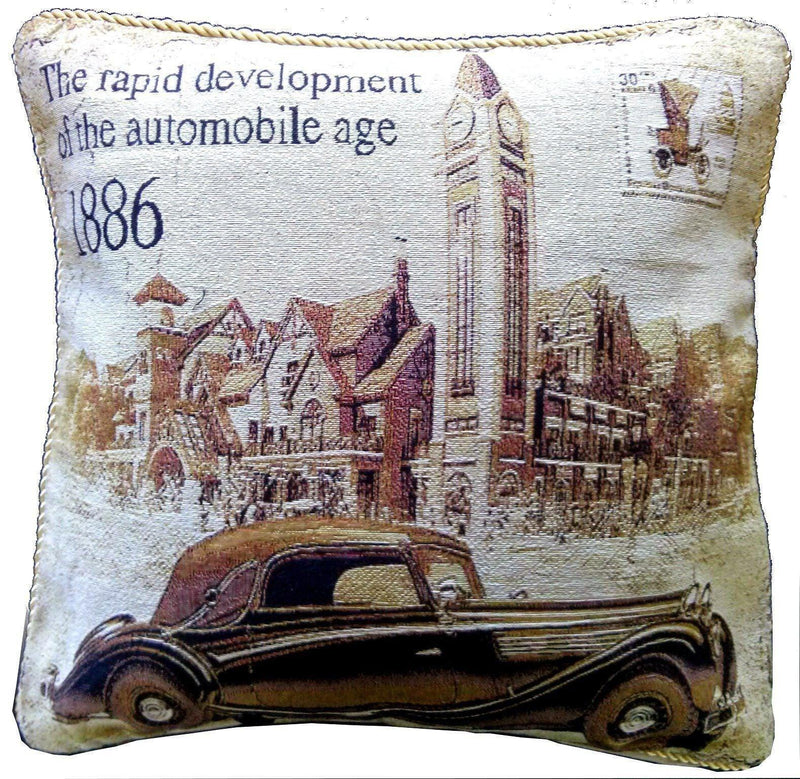 Tache A Drive into Town with Benz Throw Pillow Cushion Cover - DaDa Bedding Collection