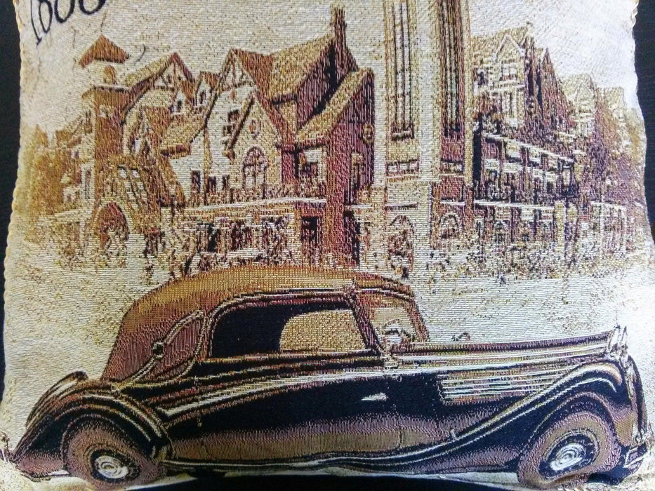 Cushion Cover - Tache A Drive into Town with Benz Throw Pillow Cushion Cover - DaDa Bedding Collection