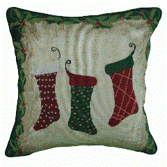 Tache Festive Christmas Holiday Hang My Stockings By the Fireplace Cushion Cover - DaDa Bedding Collection