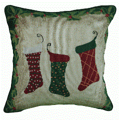 Cushion Cover - Tache Festive Christmas Holiday Hang My Stockings By the Fireplace Cushion Cover - DaDa Bedding Collection