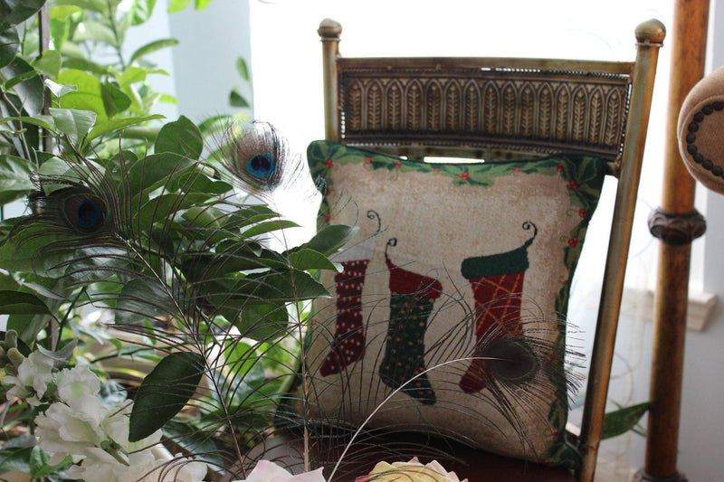 Tache Festive Christmas Holiday Hang My Stockings By the Fireplace Cushion Cover - DaDa Bedding Collection