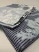 DaDa Bedding Royal Navy Blue Jacquard Floral Striped Duvet Cover & Pillow Cases Set (DCM8153) - DaDa Bedding Collection