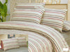 DaDa Bedding White Striped Duvet Cover & Pillow Cases Set (DCM8293) - DaDa Bedding Collection