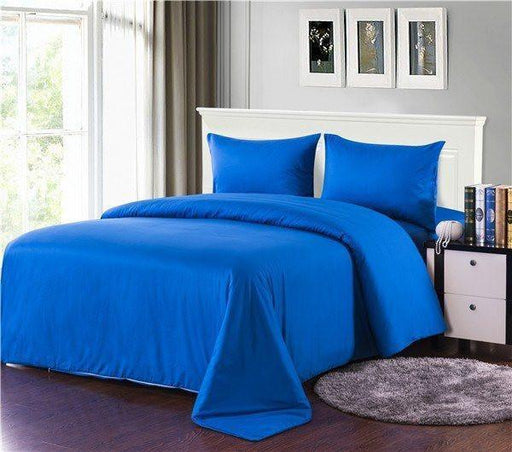 Duvet Set - Tache 2-3 Piece 100% Cotton Deep Solid Blue Duvet Cover Set - DaDa Bedding Collection