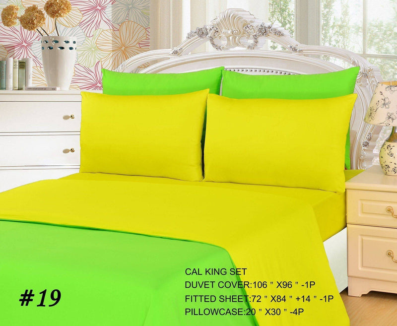 Tache 4-6 Piece Lemon Lime Yellow/Green Reversible  Duvet Cover Set - DaDa Bedding Collection