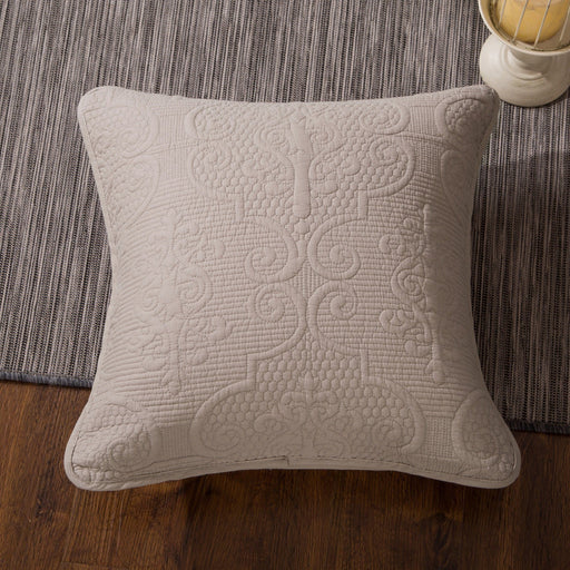 DaDa Bedding Taupe Beige Sand Dollar Floral Cotton Euro Sham 26” x 26” 1-Piece (JHW-585-EURO) - DaDa Bedding Collection