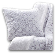 DaDa Bedding Dreamy Milky Way White & Purple Embossed Faux Fur Euro Throw Pillow Cover (M3395) - DaDa Bedding Collection