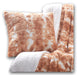 Throw Pillow - DaDa Bedding Faux Fur Euro Throw Pillow Cover, Pumpkin Orange Brown Rabbit (M3396) - DaDa Bedding Collection