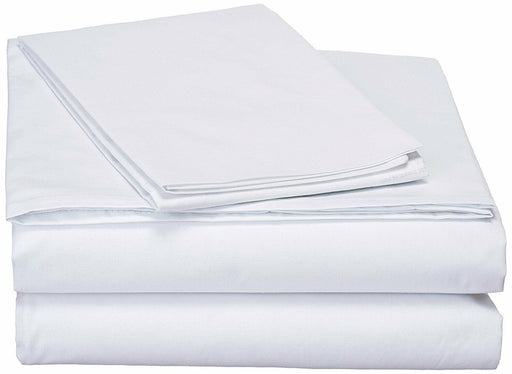 DaDa Bedding White Soft Fitted & Flat Bed Sheets w/ Pillow Cases Set (FSFS098765) - DaDa Bedding Collection