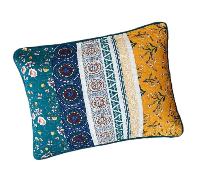 DaDa Bedding Patchwork Bed of Wild Flowers Floral King Size Pillow Sham Cover, 20" x 36" (JHW886) - DaDa Bedding Collection