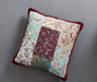 DaDa Bedding Patchwork Burgundy Red Velvet Floral Euro Pillow Cover, 26" x 26" (JHW-868) - DaDa Bedding Collection