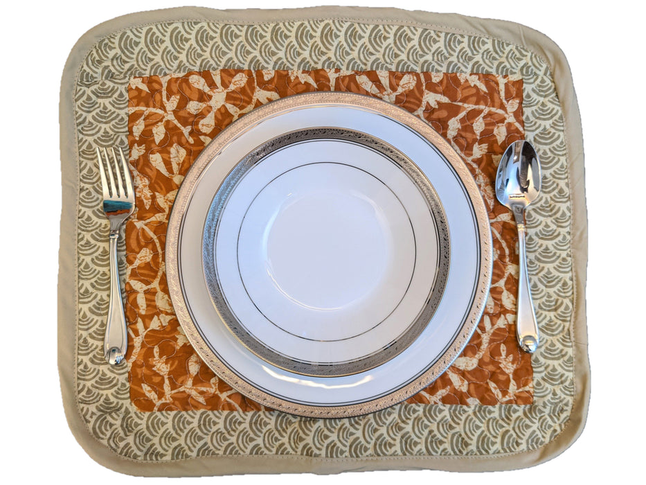 DaDa Bedding Set of 6-Pieces Hand-Made Placemats Cotton Bohemian Gallery of Roses Patchwork Floral Table Mats (JHW-546) - DaDa Bedding Collection