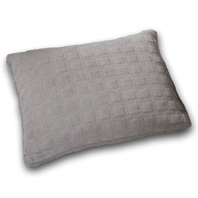 DaDa Bedding Corduroy Sherpa Backside Soft Grey Quilted Pillow Sham - 1-Piece (JHW858) - DaDa Bedding Collection