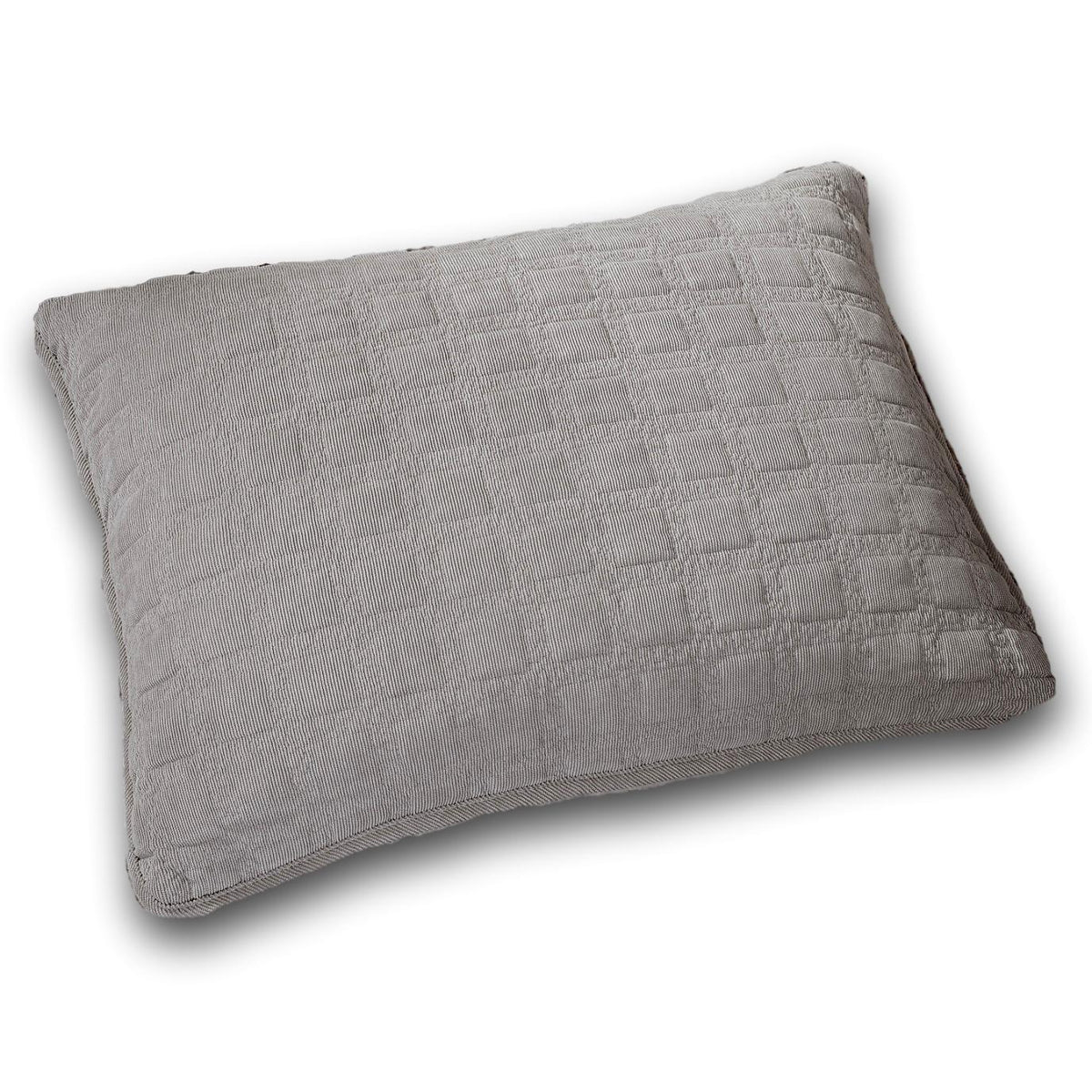 DaDa Bedding Corduroy Sherpa Backside Soft Grey Quilted Pillow