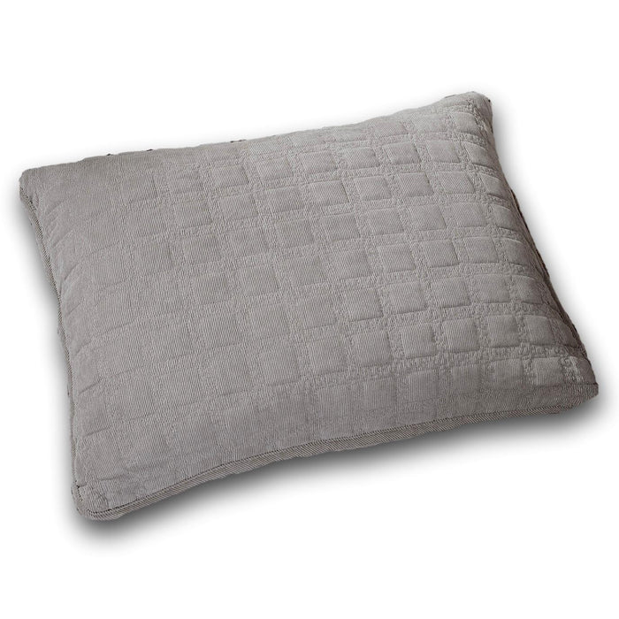 Pillow Case - DaDa Bedding Corduroy Sherpa Backside Soft Grey Quilted King Pillow Sham, 20” x 36” (JHW858) - DaDa Bedding Collection