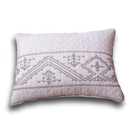 DaDa Bedding Whimsical Lavender Purple Grey Yarn Dyed Quilted King Pillow Sham, 20” x 36” (JHW866) - DaDa Bedding Collection