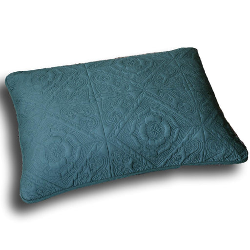 DaDa Bedding Elegant Floral Earthy Forest Green Quilted King Pillow Sham - 20” x 36” (JHW854) - DaDa Bedding Collection
