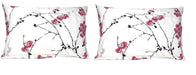 DaDa Bedding Set of 2-Pieces Cherry Blossom Floral White Pink Pillowcases - Queen Size 20" x 30" (8318) - DaDa Bedding Collection