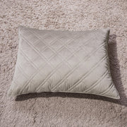 DaDa Bedding Taupe Grey Velvet Quilted King Pillow Sham - (JHW831) - DaDa Bedding Collection