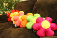 DaDa Bedding's Fun Cute Squishy & Soft Groovy Flower Throw Micro-Bead Cushion Pillow - Hot Pink - 18" - DaDa Bedding Collection