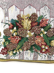 DaDa Bedding Set of 2-Pieces Festive Holiday Fiesta Floral Botanical Tapestry Throw Pillow Covers w/ Inserts - 18" x 18" - DaDa Bedding Collection