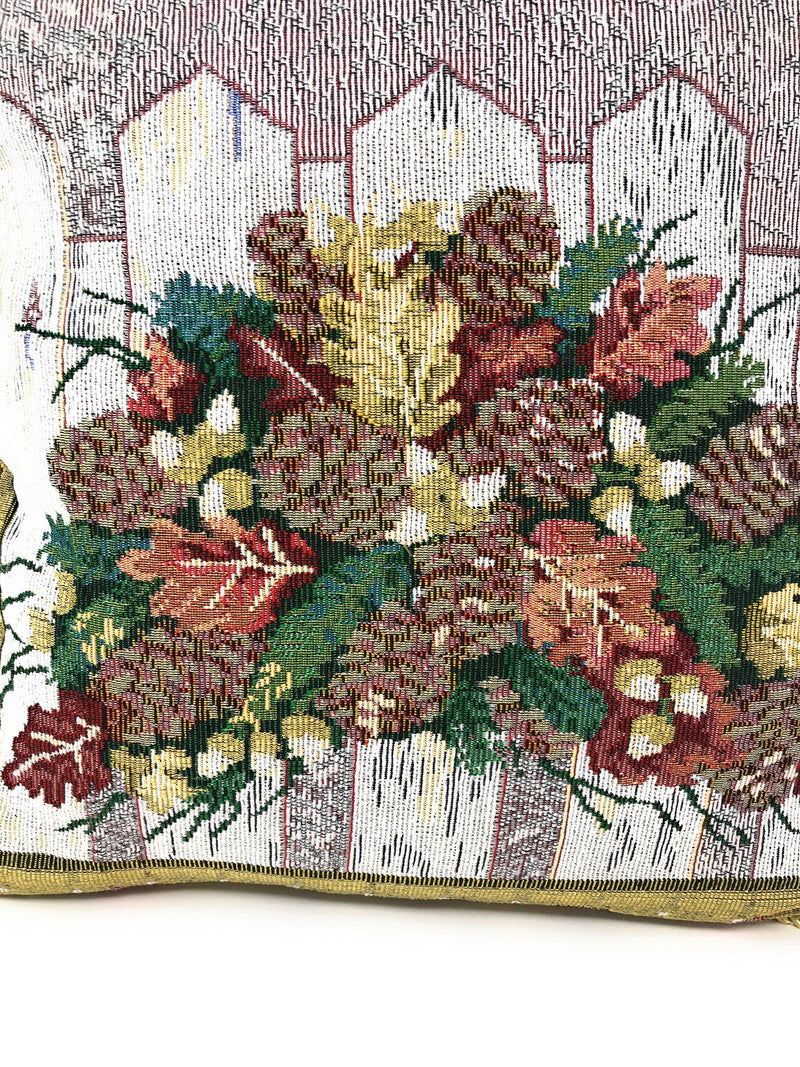 DaDa Bedding Set of 2-Pieces Festive Holiday Fiesta Floral Botanical Tapestry Throw Pillow Covers w/ Inserts - 18" x 18" - DaDa Bedding Collection