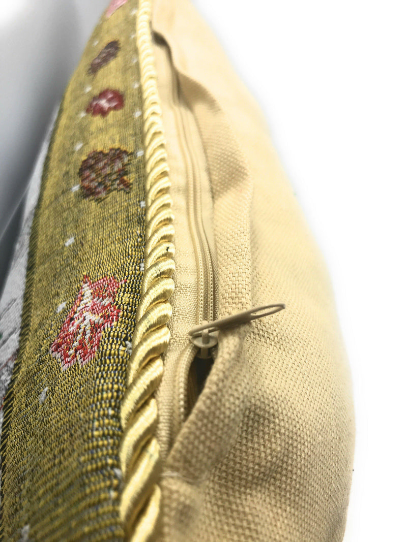 DaDa Bedding Set of 2-Pieces Festive Holiday Fiesta Floral Botanical Tapestry Throw Pillow Covers w/ Inserts - 18" x 18" - DaDa Bedding Collection