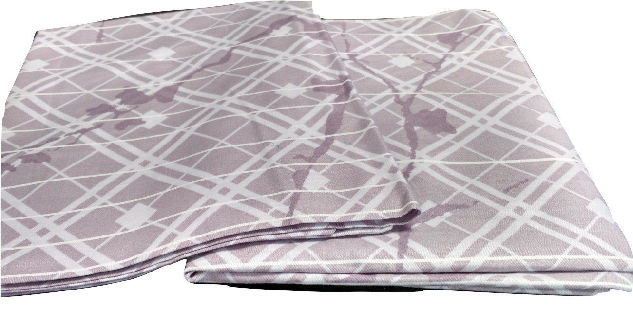 DaDa Bedding 2-Pack Purple Grey Floral Cherry Blossom Pillow Cases - Queen Size 20" x 30" (8318)-DaDa Bedding Collection