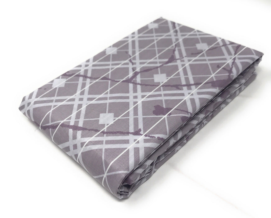 DaDa Bedding 2-Pack Purple Grey Floral Cherry Blossom Pillow Cases - Queen Size 20" x 30" (8318)-DaDa Bedding Collection