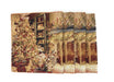 Placemat - DaDa Bedding Golden Christmas Placemats, Set of 4 Holiday Tapestry 13” x 19” (14604) - DaDa Bedding Collection