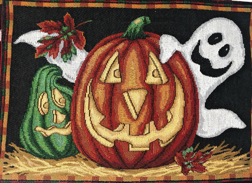 DaDa Bedding Set of 4-Pieces Halloween Pumpkin Tapestry Placemats 13” x 19” (12914) - DaDa Bedding Collection