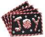 DaDa Bedding Set of 4-Pieces Peppermint Joy Holiday Tapestry Placemats 13” x 19” (12904) - DaDa Bedding Collection