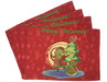 DaDa Bedding Set of 4-Pieces Red Santa Claus Christmas Tapestry Placemats 13” x 19” (17615) - DaDa Bedding Collection