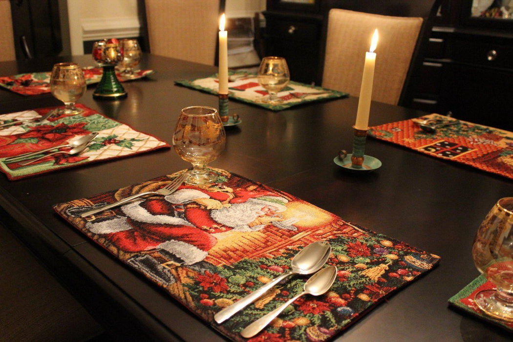 Placemat - Tache Festive Down the Chimney Woven Tapestry Placemat - DaDa Bedding Collection