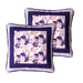 DaDa Bedding Set of 2-Pieces Peachy Blossoms Purple Floral Patchwork Throw Pillow Covers, 18" x 18" - Designed in USA (JHW877) - DaDa Bedding Collection