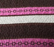 DaDa Bedding Bohemian Purple Blooms Floral Garden Pink Brown Bedspread Set (KBJ1629) - DaDa Bedding Collection