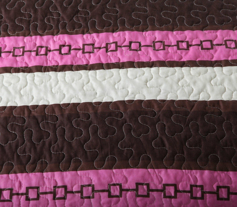 DaDa Bedding Bohemian Purple Blooms Floral Garden Pink Brown Bedspread Set (KBJ1629) - DaDa Bedding Collection