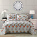 DaDa Bedding Bohemian Constellations Sun & Stars Colorful Grey Quilted Bedspread Set (KBJ1631) - DaDa Bedding Collection