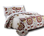 QUILT - DaDa Bedding Casablanca Elegant Bohemian Floral Red & White Quilted Bedspread Set (HS-11130) - DaDa Bedding Collection