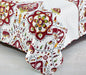 DaDa Bedding Casablanca Garden Mediterranean Floral Red & White Quilted Bedspread Set (HS-11130) - DaDa Bedding Collection