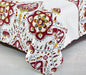 QUILT - DaDa Bedding Casablanca Elegant Bohemian Floral Red & White Quilted Bedspread Set (HS-11130) - DaDa Bedding Collection