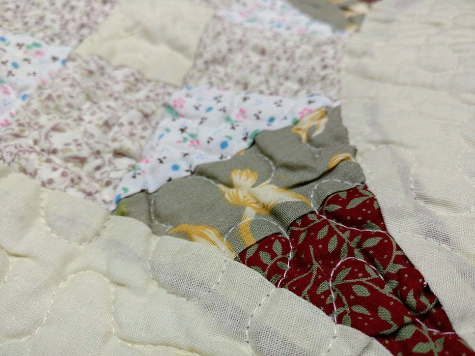 DaDa Bedding Classic Cottage Floral Cotton Quilted Bedspread Set, Twin, 3-PCS (DXJ101567-2) - DaDa Bedding Collection