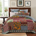 DaDa Bedding Dark Elegance Bohemian Floral Cotton Patchwork Bedspread Set (JHW-550) - DaDa Bedding Collection